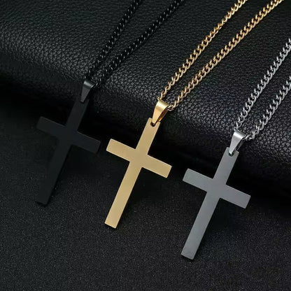 Religion Christian Simple Necklace Jesus Cross Pendant Chain