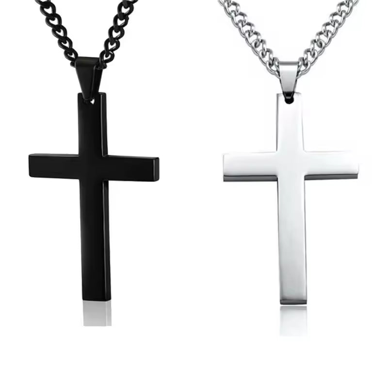 Religion Christian Simple Necklace Jesus Cross Pendant Chain
