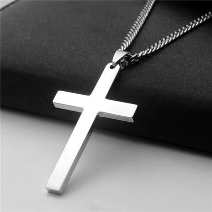 Religion Christian Simple Necklace Jesus Cross Pendant Chain