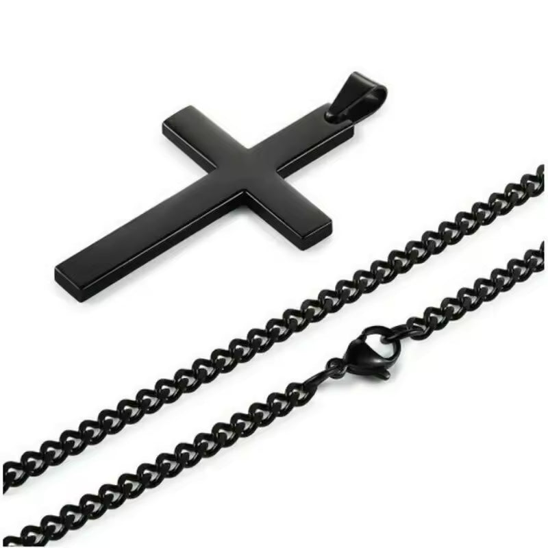 Religion Christian Simple Necklace Jesus Cross Pendant Chain