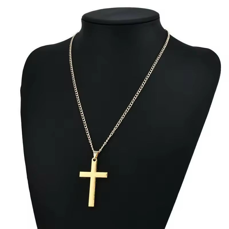 Religion Christian Simple Necklace Jesus Cross Pendant Chain