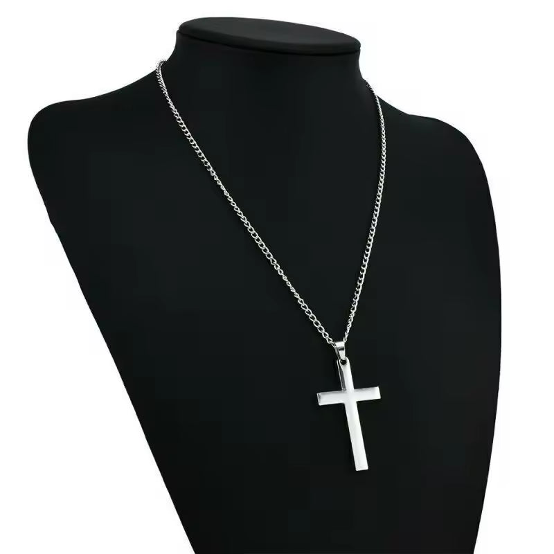 Religion Christian Simple Necklace Jesus Cross Pendant Chain