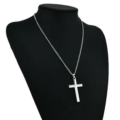 Religion Christian Simple Necklace Jesus Cross Pendant Chain