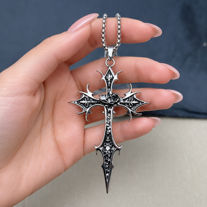 Gothic Double Sided Cross Pendant