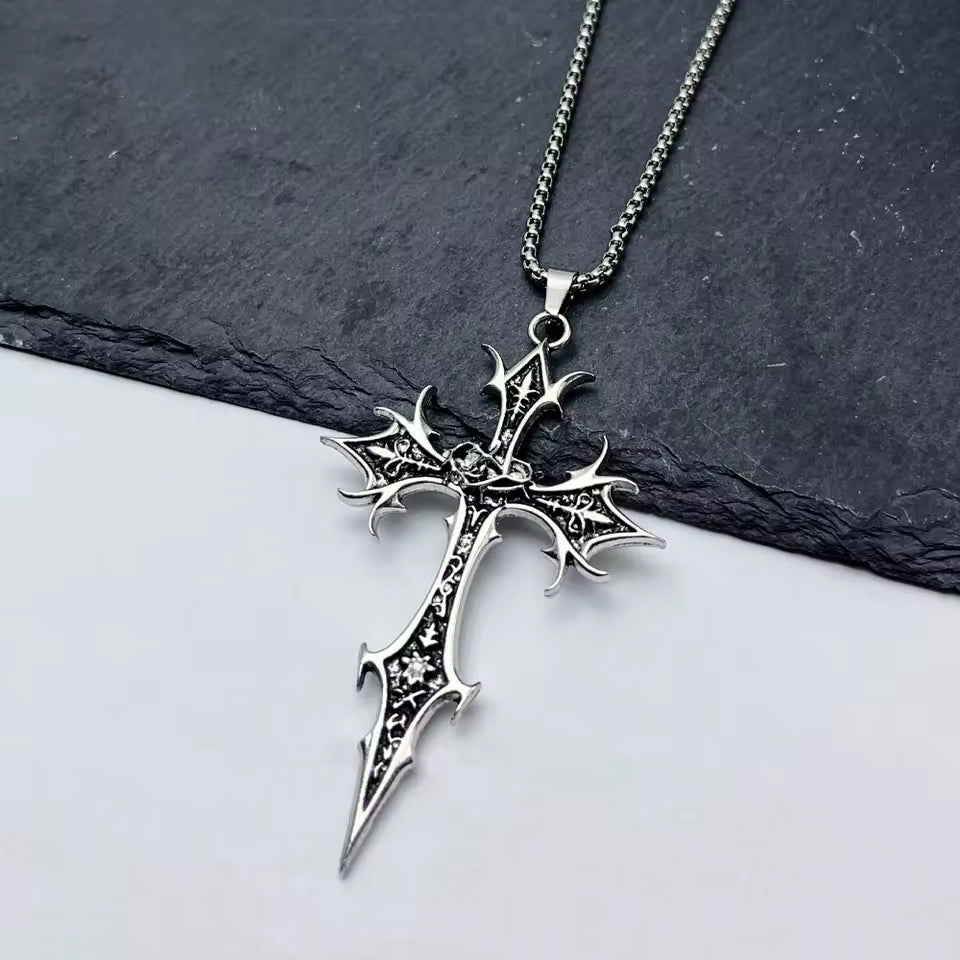 Gothic Double Sided Cross Pendant